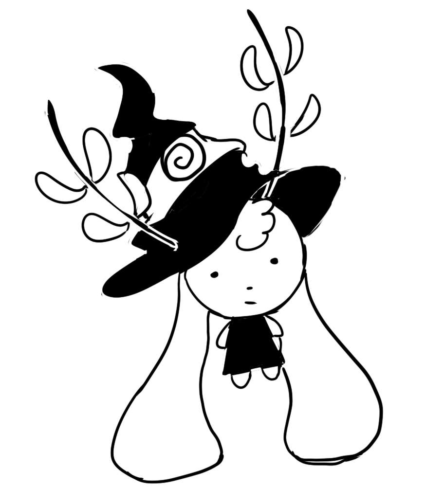 A cute bunny witch.